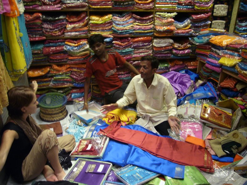 Travel - India - Delhi - Between Rajasthan and Varanasi - Chandni Chowk Sari Vendor